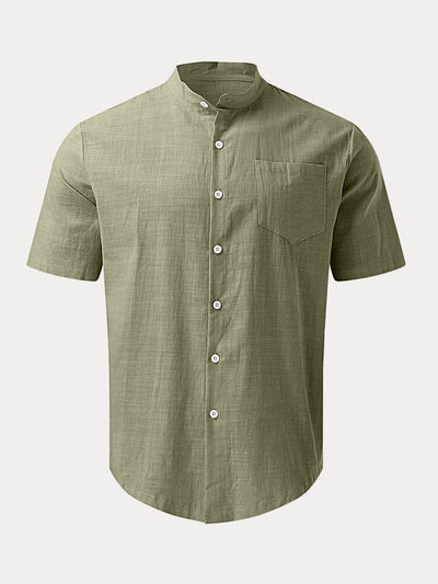 Cozy Stand Collar Cotton Linen Shirt Shirts coofandystore 
