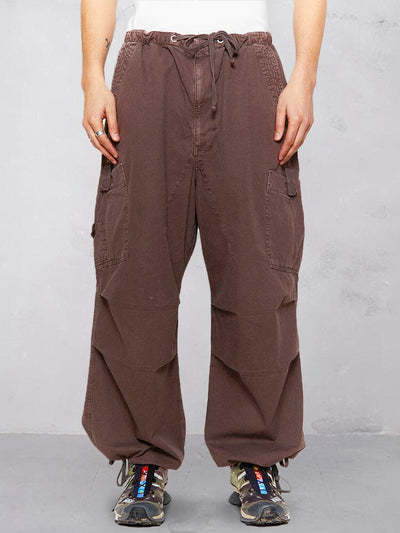 Casual Loose Fit Cotton Linen Cargo Pants Pants coofandystore Brown S 