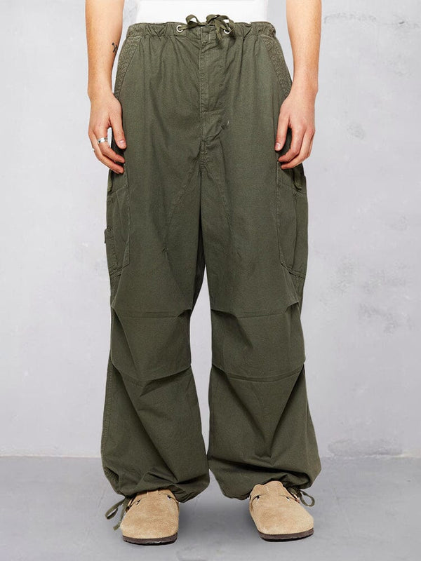 Casual Loose Fit Cotton Linen Cargo Pants Pants coofandystore Green S 