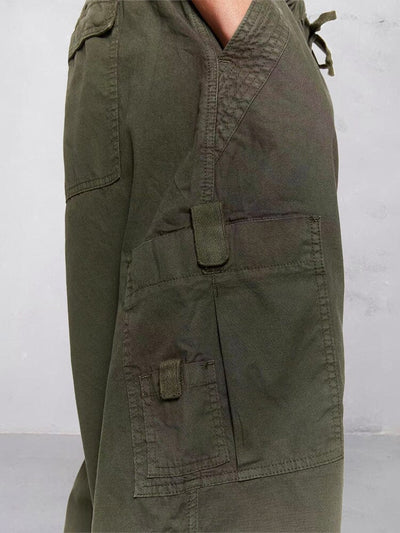 Casual Loose Fit Cotton Linen Cargo Pants Pants coofandystore 