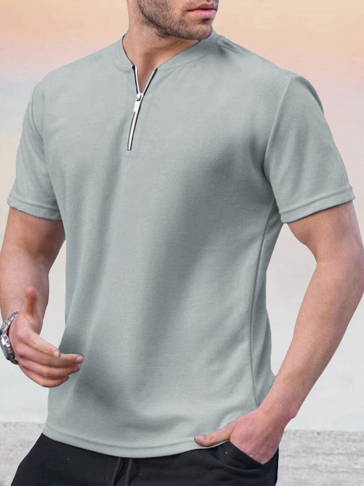 Solid Casual Short Sleeves Shirt Shirts coofandystore Grey S 