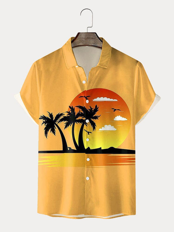 Short Sleeve Printed Beach Shirt Shirts coofandystore PAT11 S 
