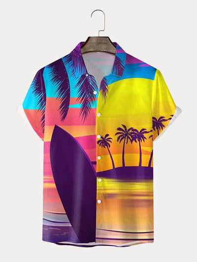 Short Sleeve Printed Beach Shirt Shirts coofandystore PAT22 S 