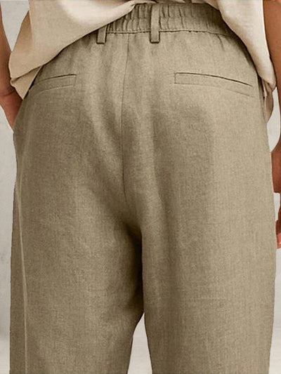 Cozy Solid Cotton Linen Pants Pants coofandystore 