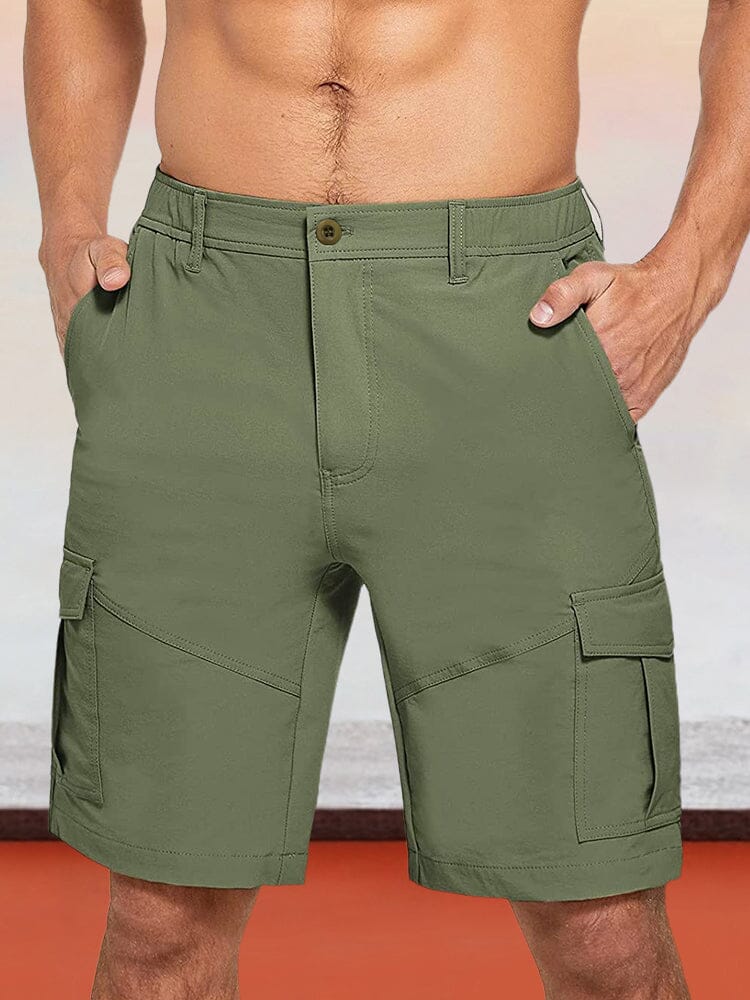 Solid Color Casual Shorts With Pockets Shorts coofandystore Army Green M 