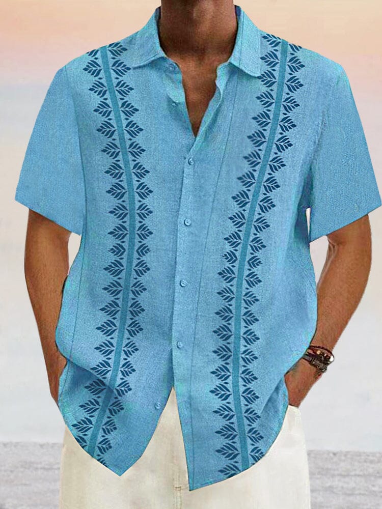 Stylish Casual Printed Short Sleeves Shirt Shirts coofandystore Sky Blue S 