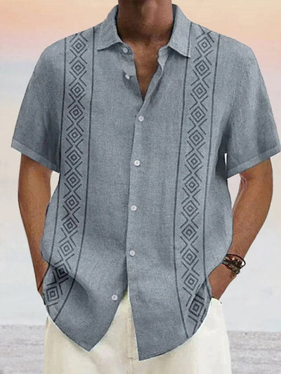 Stylish Casual Printed Short Sleeves Shirt Shirts coofandystore Grey S 