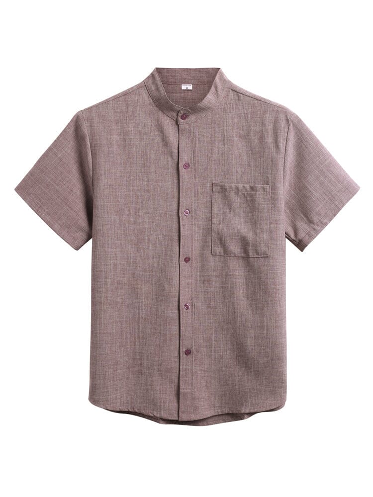 Cotton Linen Style Short Sleeve Simple Shirt Shirts coofandystore 