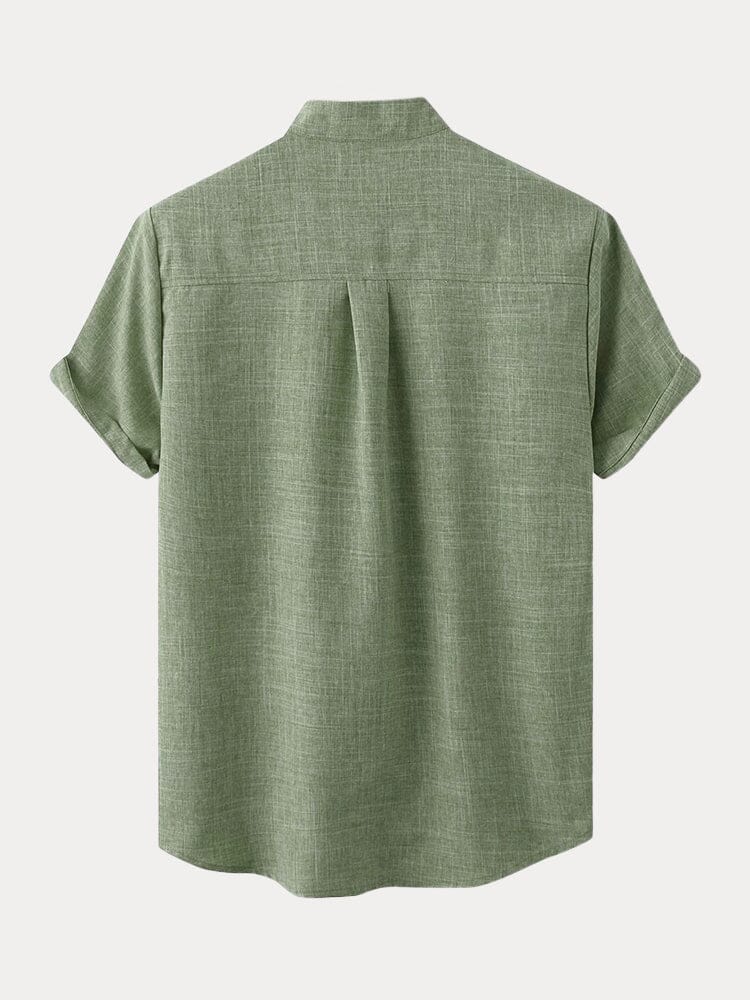 Cotton Linen Short Sleeve Simple Shirt Shirts coofandystore 
