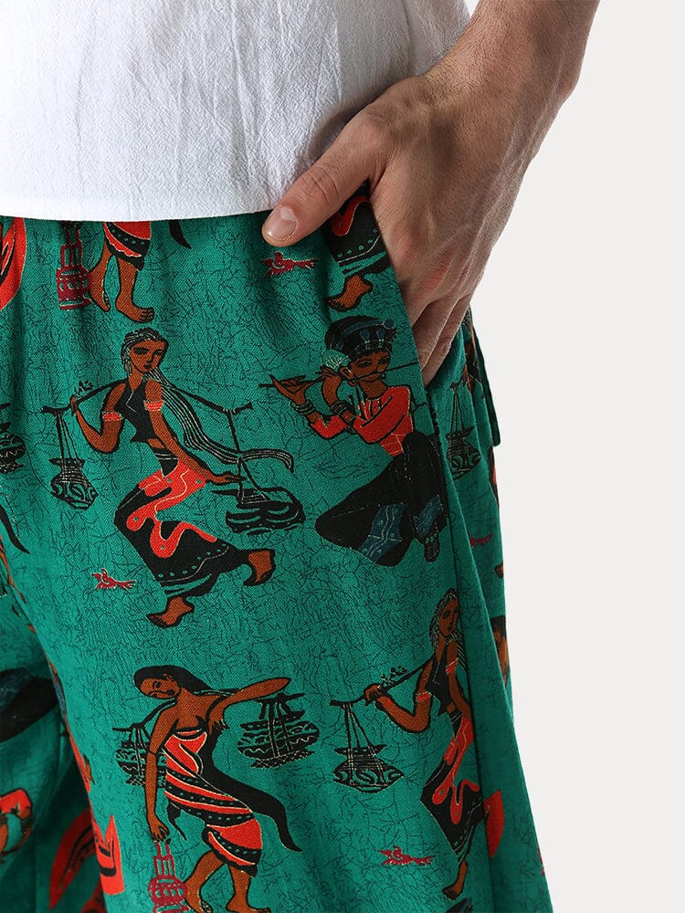 Vintage Graphic Casual Capri Pants Shorts coofandystore 