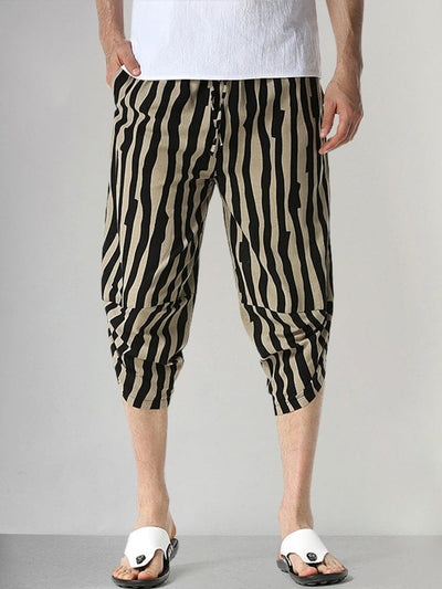 Vintage Graphic Casual Capri Pants Shorts coofandystore PAT3 S 