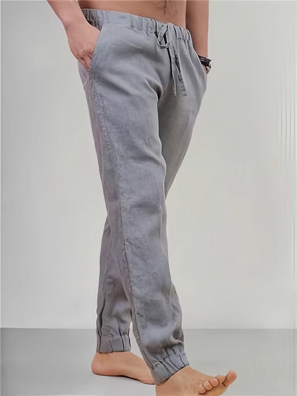 Casual Elastic Waist Cotton Linen Pants Pants coofandystore 