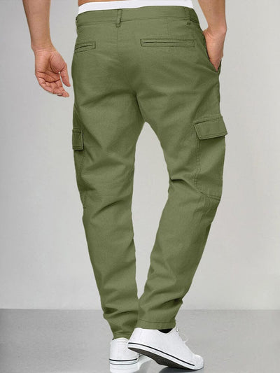 Casual Drawstring Cotton Linen Cargo Pants Pants coofandystore 