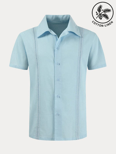 Cotton Linen Short Sleeve Casual Shirt Shirts coofandystore 