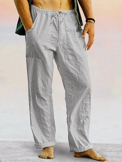 Casual Cotton Linen Loose Pants Pants coofandystore Light Grey S 