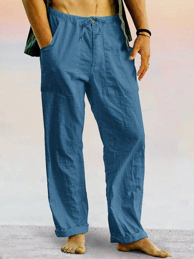 Casual Cotton Linen Loose Pants Pants coofandystore Blue S 