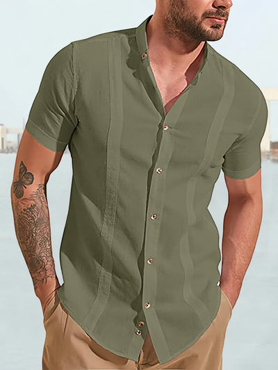 Soft Cotton Linen Loose Fit Button Shirt Shirts coofandystore Army Green M 