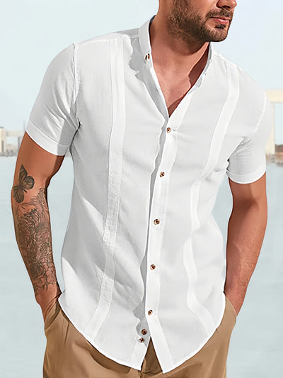 Soft Cotton Linen Loose Fit Button Shirt Shirts coofandystore White M 