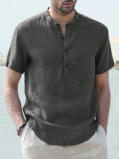 Linen Style Short Sleeves Casual Shirt Shirts coofandystore 