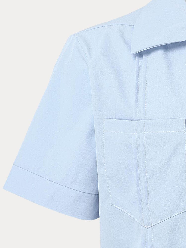 Short Sleeve Double Pocket Shirt Set Sets coofandystore 