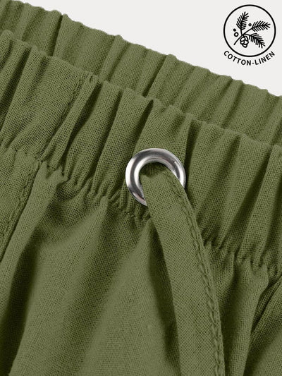 Classic Cotton Linen Drawstring Shorts Shorts coofandystore 