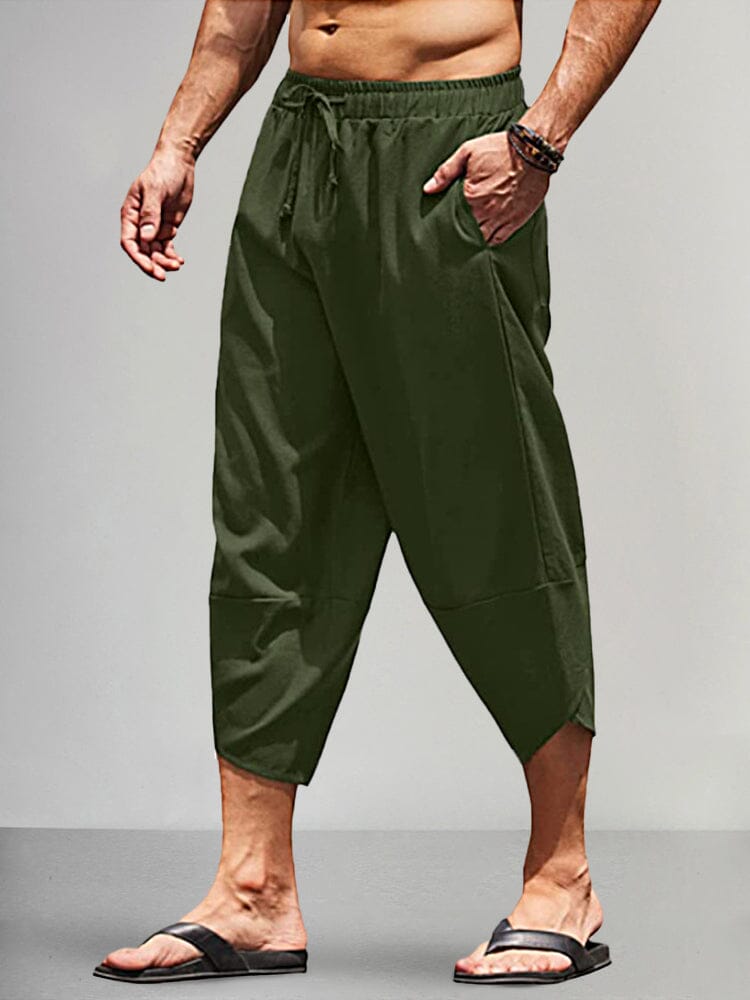 Casual Linen Loose Style Pants Pants coofandystore Army Green S 