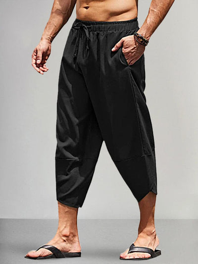 Casual Linen Loose Style Pants Pants coofandystore Black S 
