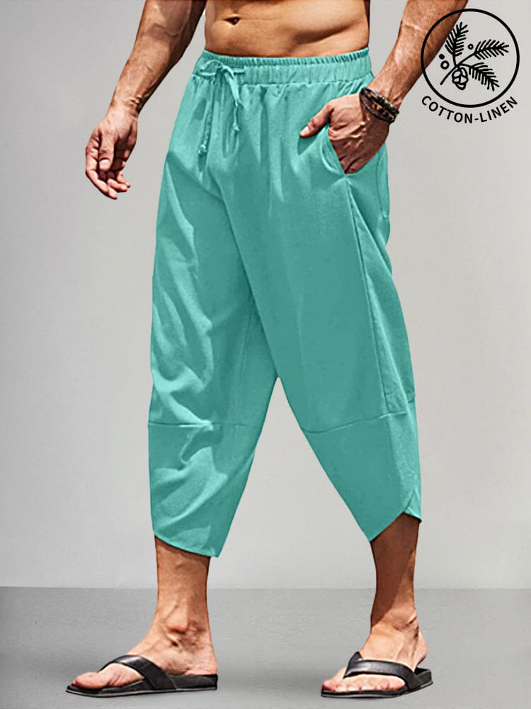 Casual Linen Loose Style Pants Pants coofandystore Green S 