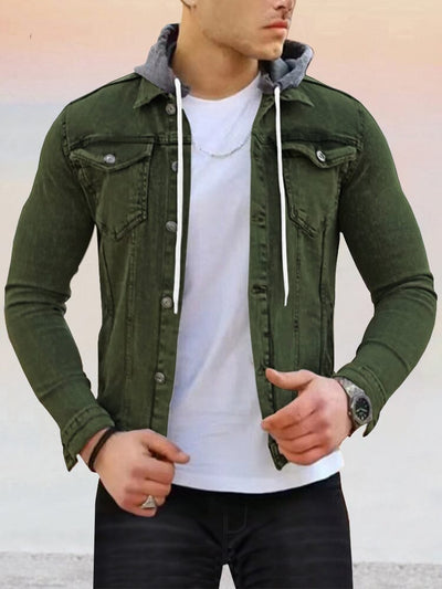 Casual Stretchy Hooded Jacket Jackets coofandystore Army Green M 