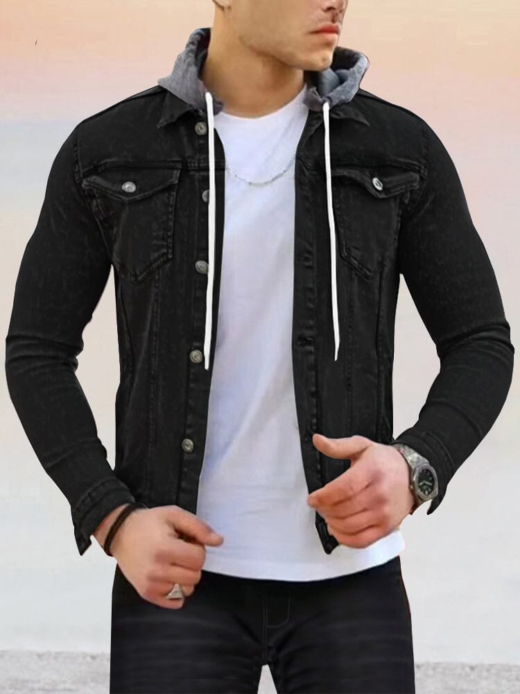 Casual Stretchy Hooded Jacket Jackets coofandystore Black M 