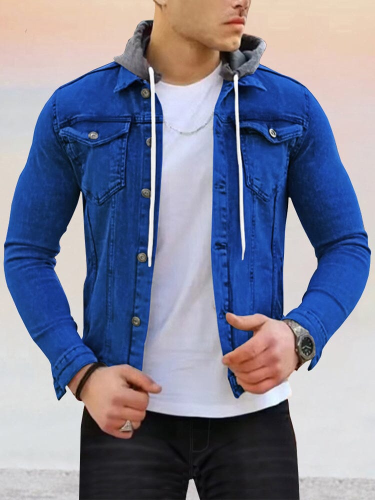 Casual Stretchy Hooded Jacket Jackets coofandystore Blue M 