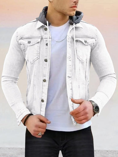 Casual Stretchy Hooded Jacket Jackets coofandystore White M 