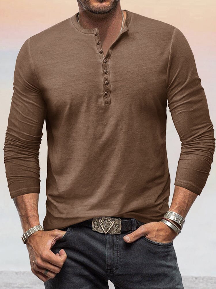 Cotton Long Sleeve Slim Fit Shirt Shirts coofandystore Khaki S 