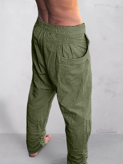 Cotton Linen Drawstring Casual Pants Pants coofandystore 