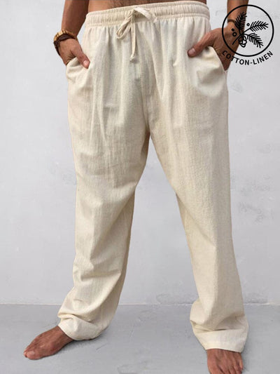 Cotton Linen Loose Style Casual Pants Pants coofandystore White S 