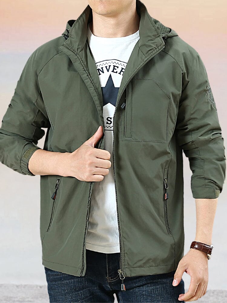 Casual Breathable Outdoor Hooded Jacket Jackets coofandystore Army Green M 