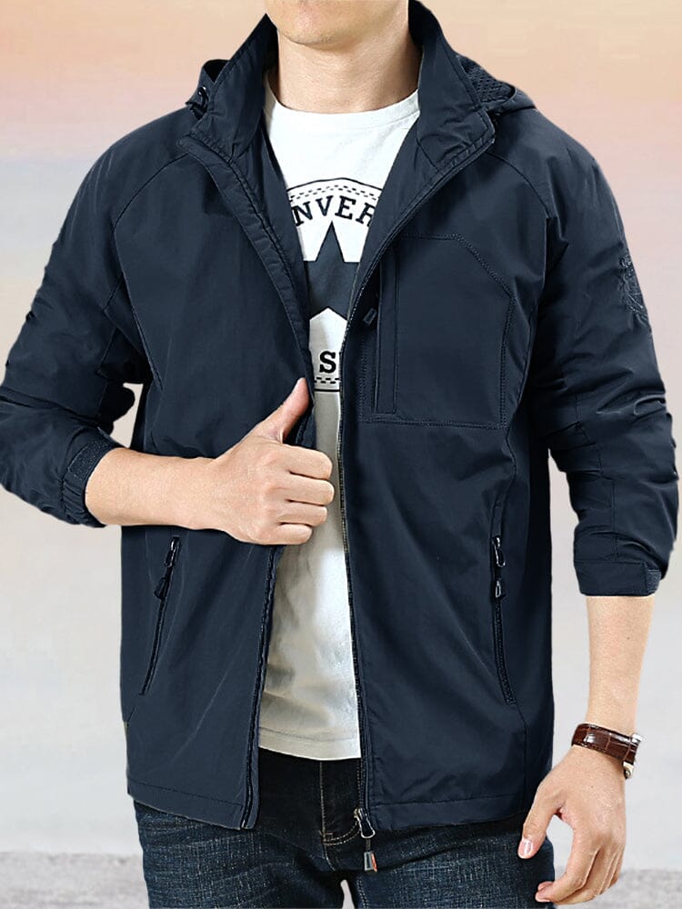 Casual Breathable Outdoor Hooded Jacket Jackets coofandystore Blue M 