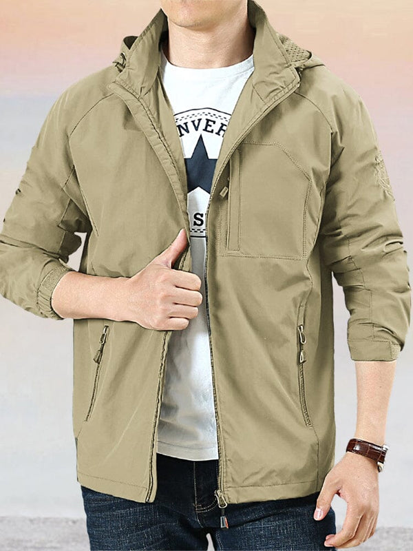 Casual Breathable Outdoor Hooded Jacket Jackets coofandystore Khaki M 