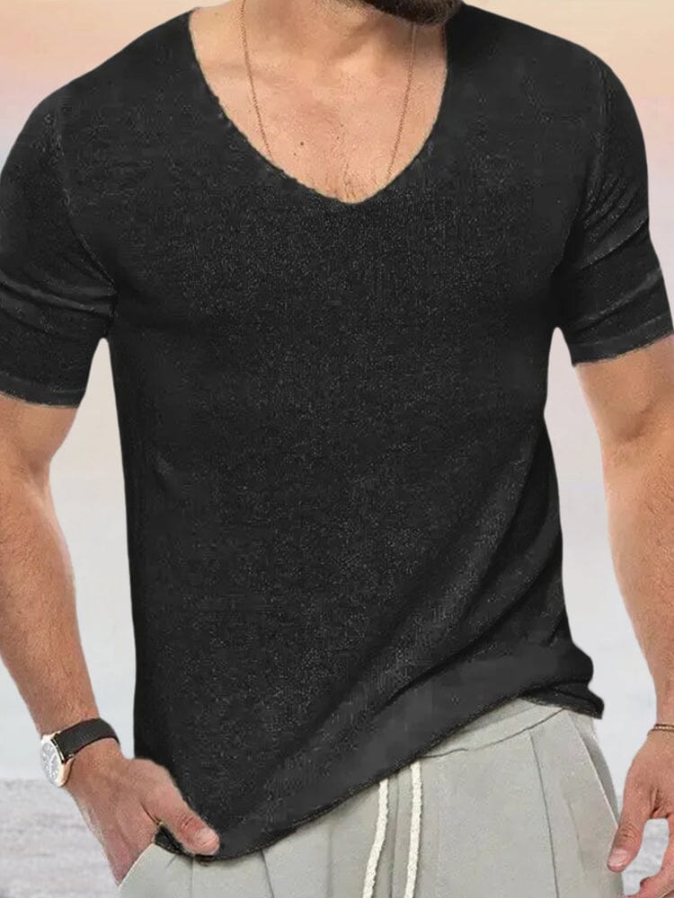 Short Sleeve Slim Fit T-shirt T-Shirt coofandystore Black M 
