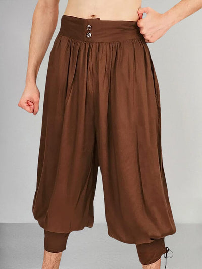 Casual Cotton Linen High Waist Pants Pants coofandystore Brown M 