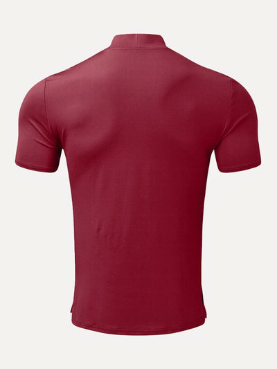 Slim Fit Short Sleeve Turtleneck Top Shirts coofandystore 