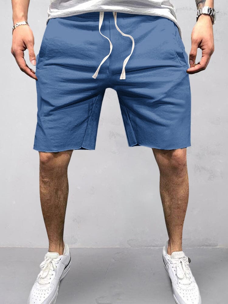Cotton Elastic Waist Sports Shorts Shorts coofandystore Blue S 
