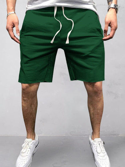 Casual Cotton Elastic Waist Shorts Shorts coofandystore Dark Green S 