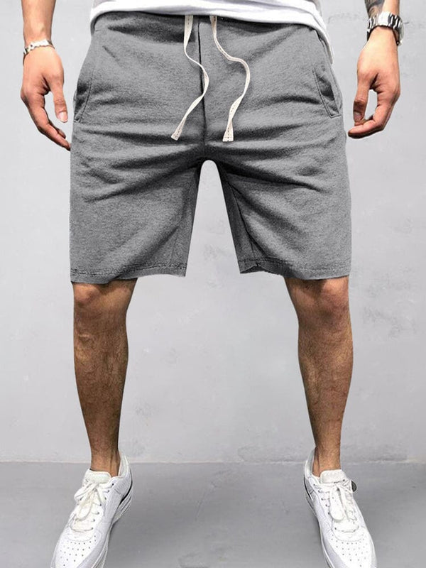 Cotton Elastic Waist Sports Shorts Shorts coofandystore Light Grey S 