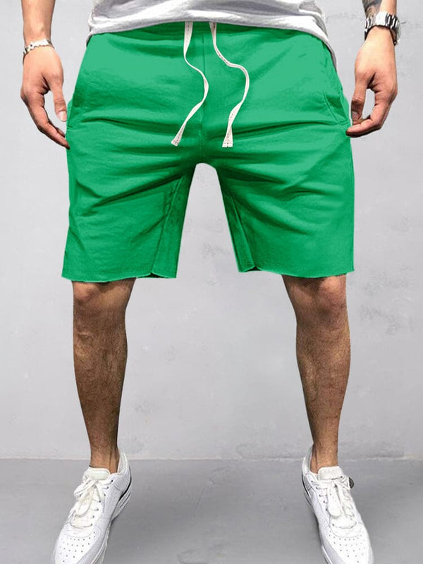 Casual Cotton Elastic Waist Shorts Shorts coofandystore Green S 