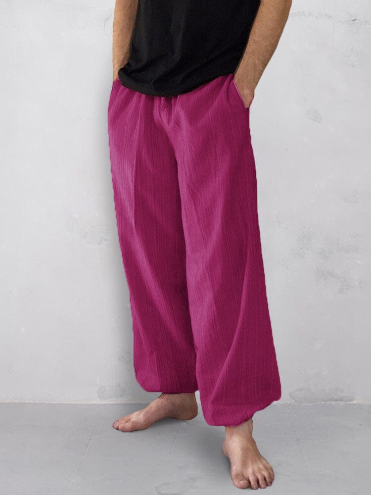 Casual Cotton Linen Elastic Waist Pants Pants coofandystore 