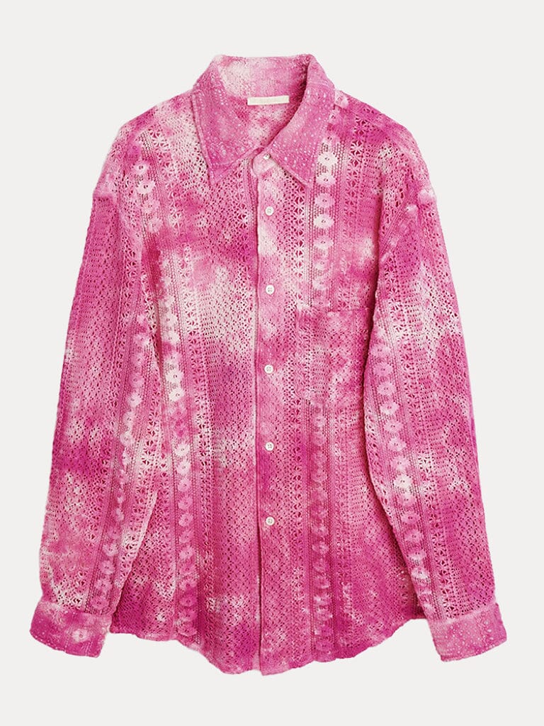 Stylish Pure Cotton Hollow Lace Shirt Shirts coofandy 