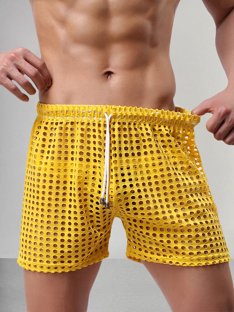 Stylish Cutout Drawstring Shorts Shorts coofandystore Yellow S 