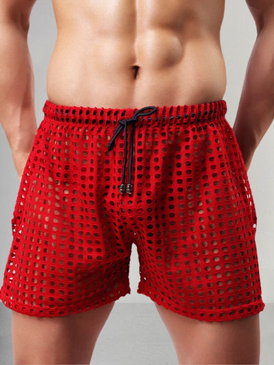 Stylish Cutout Drawstring Shorts Shorts coofandystore Red S 