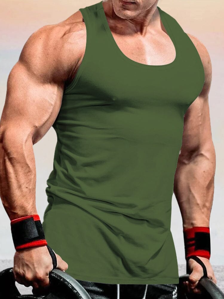 Casual Gym Sports Tank Top Tank Tops coofandystore Green M 